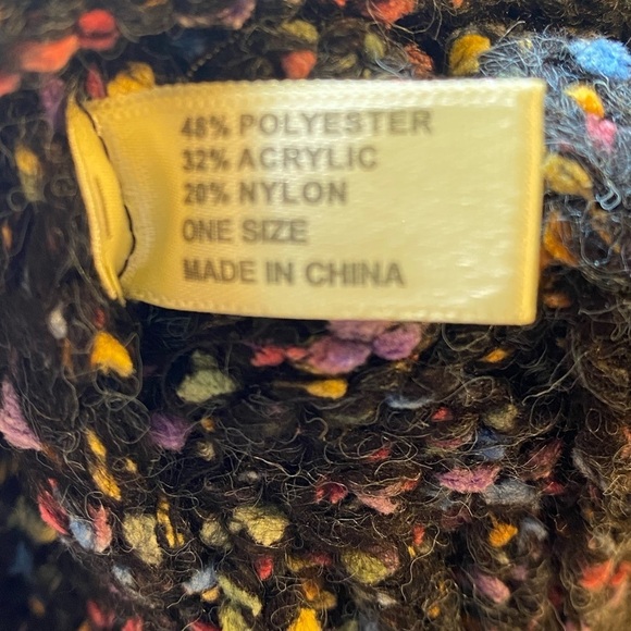 Winter Confetti Black Pom Pom Beanie NWT - Picture 3 of 3